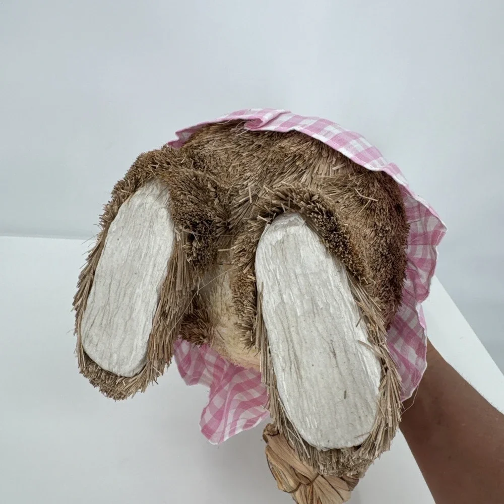 Vintage Pier 1 Sisal Straw Easter Bunny Set Of‎ 2 Dad (new) & Mom Spring Whimsy